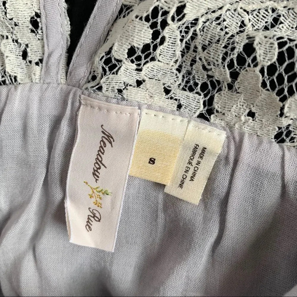 ANTHROPOLOGIE Blue & White Paisley Mini Dress S - Picture 3 of 4